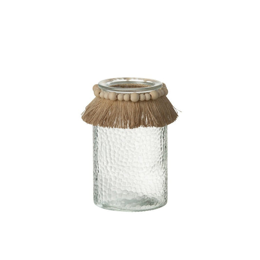 J-Line J-Line windlicht Kralen Decoratie - glas - transparant - large
