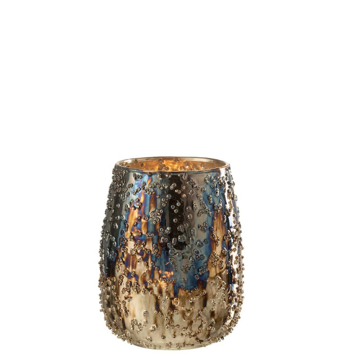 J-Line J-Line windlicht Lise - glas - bruin/goud - medium
