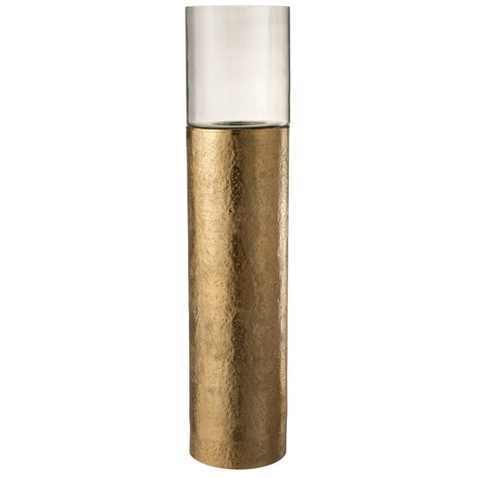J-Line J-Line Windlicht Mila Aluminium/Glas Goud