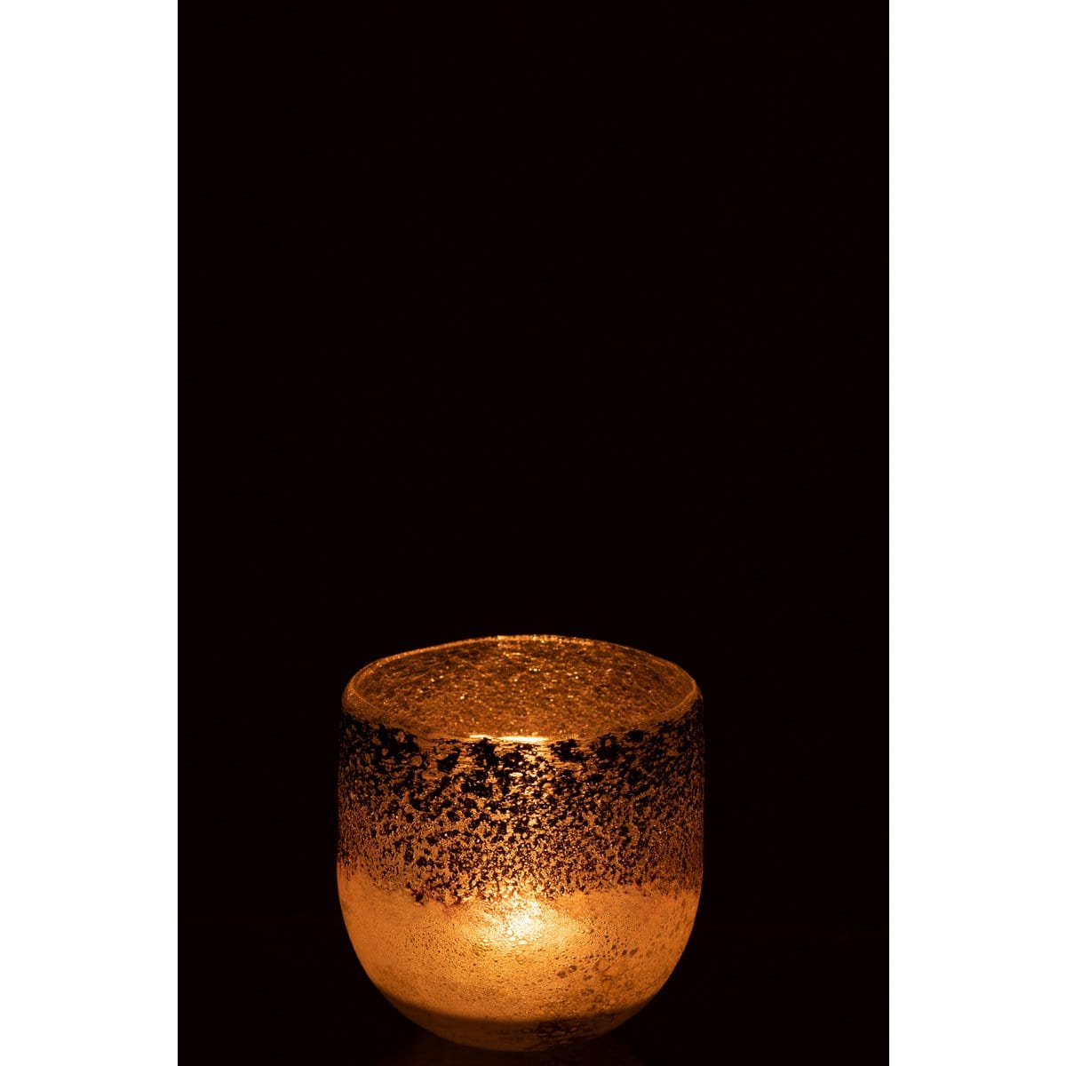 J-Line J-Line windlicht Milano - glas - grijs/roze - small