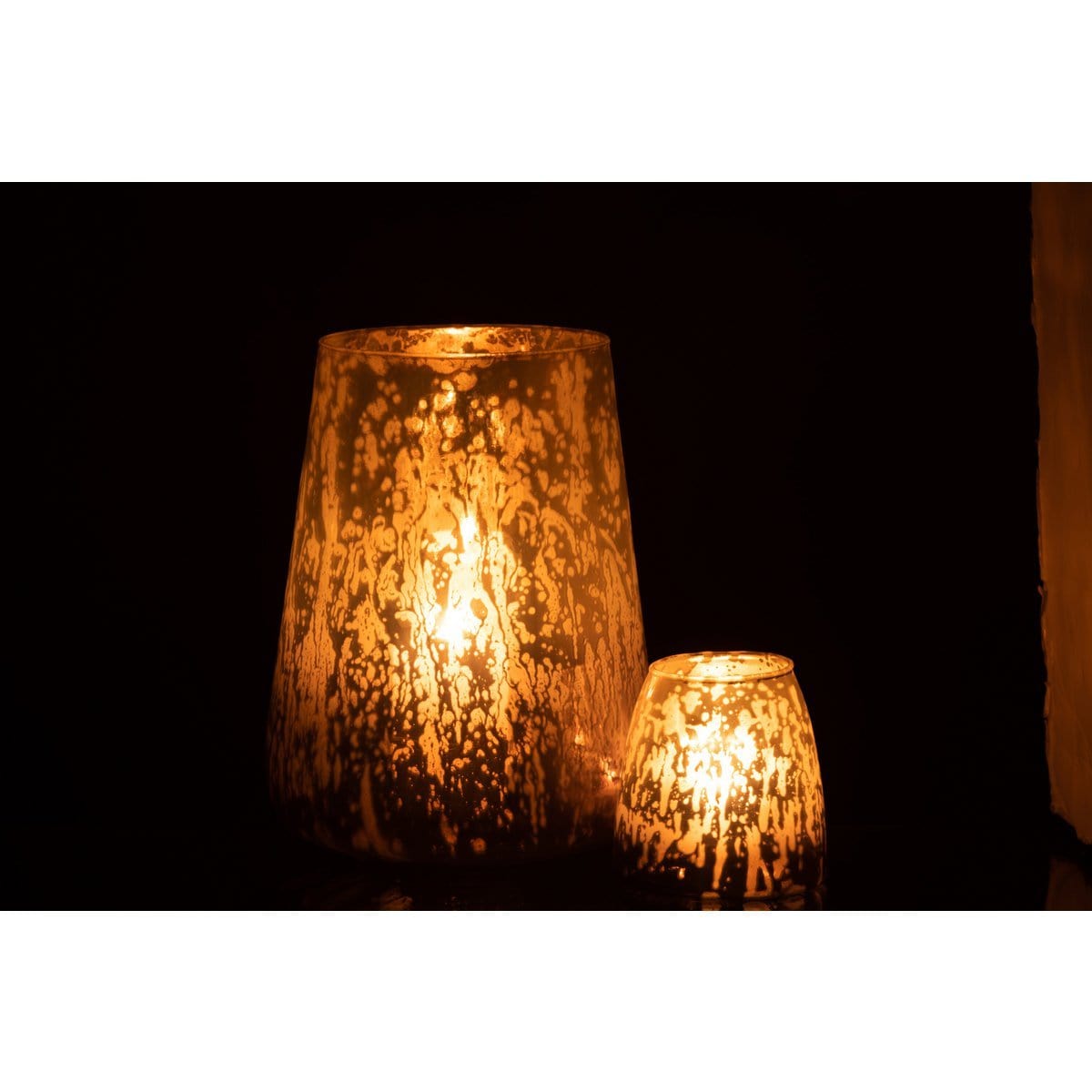 J-Line J-Line windlicht Milky - glas - grijs - large