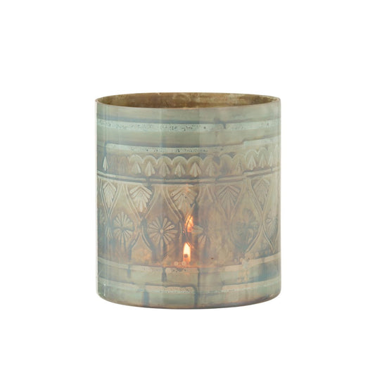 J-Line J-Line windlicht Oosters - glas - donkeraqua - large