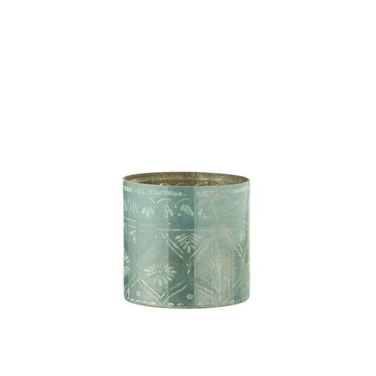 J-Line J-Line windlicht Oosters - glas - donkeraqua - small