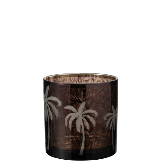J-Line J-Line windlicht Palmboom - glas - bruin - large