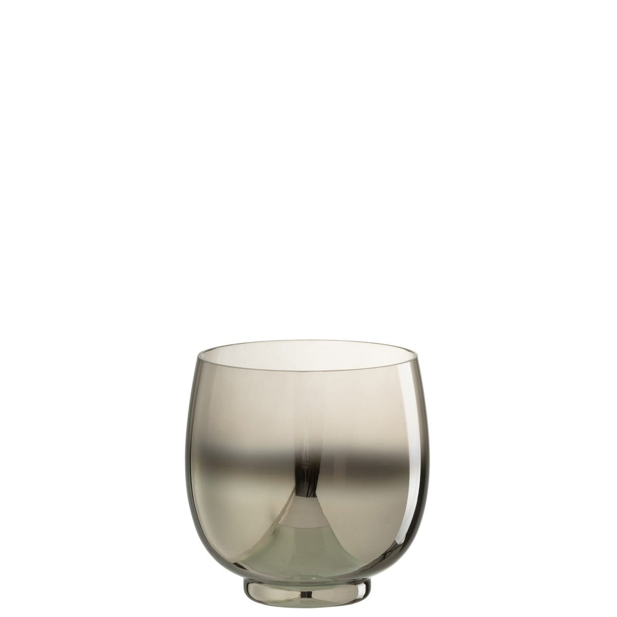 J-Line J-Line windlicht Rond - glas - grijs/zilver - medium