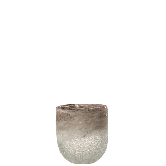 J-Line J-Line windlicht Scavo - glas - grijs - large