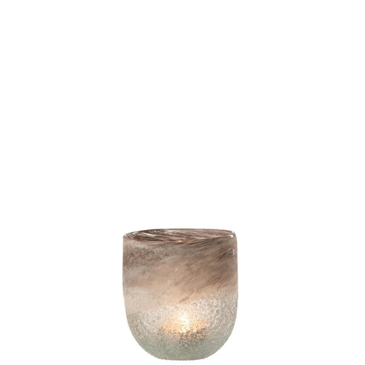 J-Line J-Line windlicht Scavo - glas - grijs - large