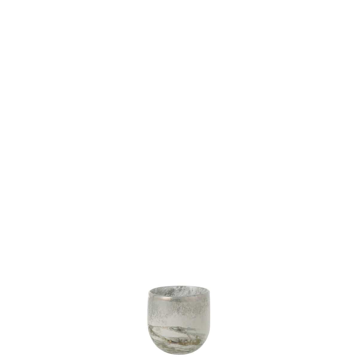 J-Line J-Line windlicht Scavo - glas - grijs - small