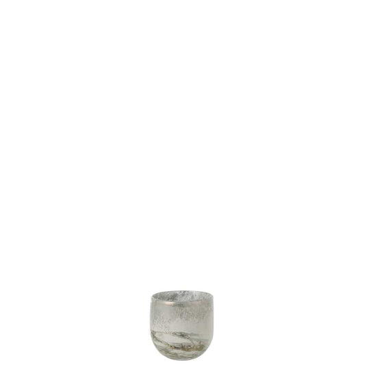 J-Line J-Line windlicht Scavo - glas - grijs - small