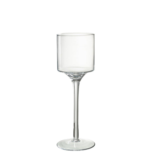 J-Line J-Line windlicht Seni - kaarshouder - glas - transparant - medium