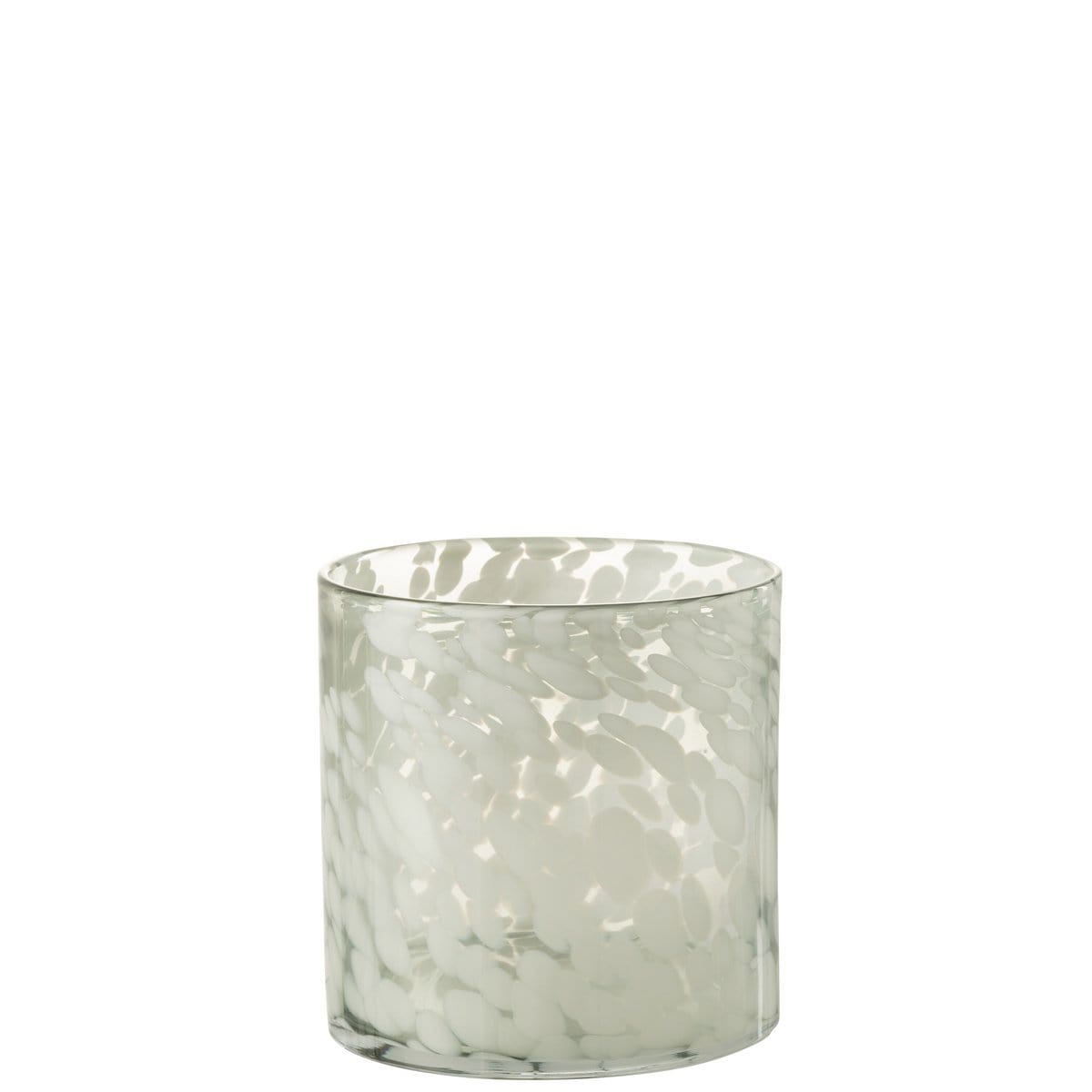 J-Line J-Line windlicht Spikkel - glas - grijs/wit - medium