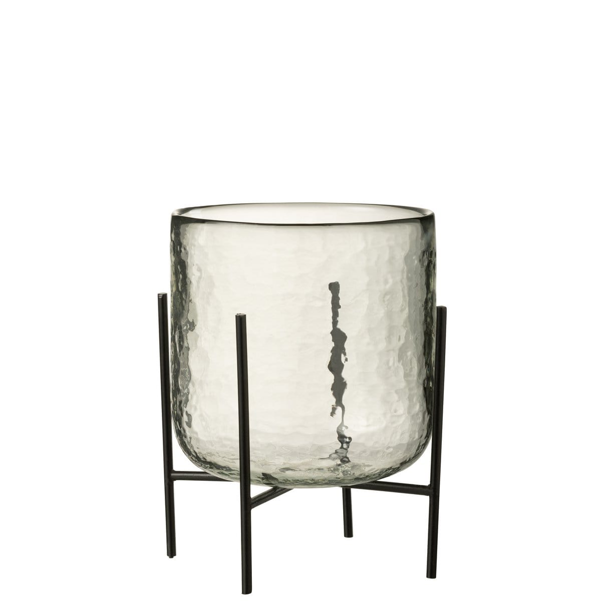 J-Line J-Line windlicht Staand - glas/ijzer - transparant - large -