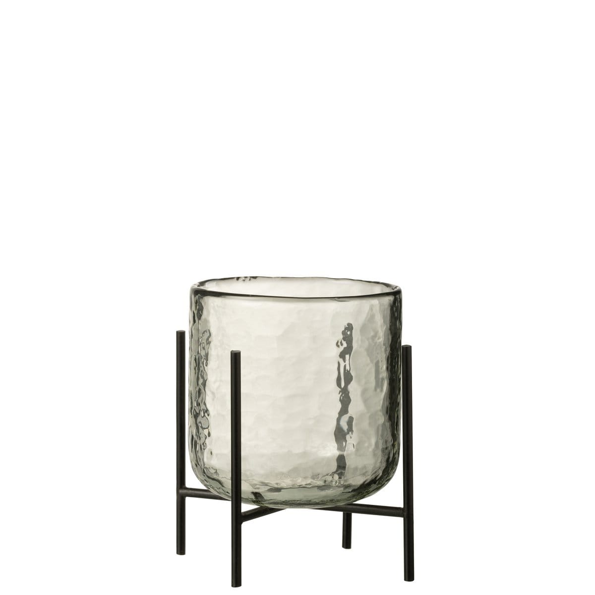 J-Line J-Line windlicht Staand - glas/ijzer - transparant - medium