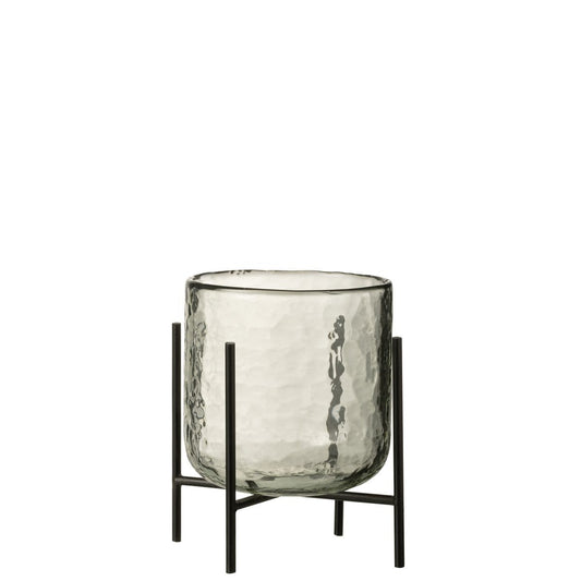 J-Line J-Line windlicht Staand - glas/ijzer - transparant - medium