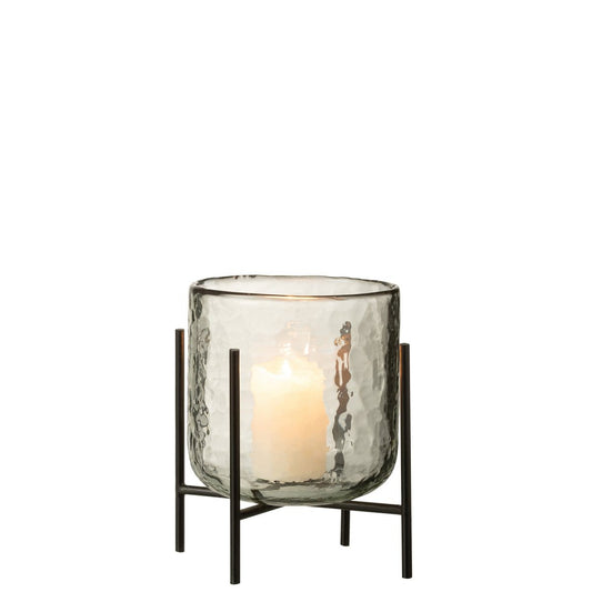J-Line J-Line windlicht Staand - glas/ijzer - transparant - medium