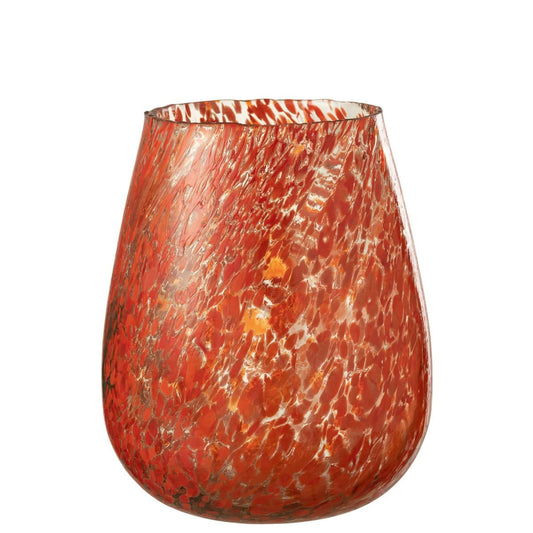 J-Line J-Line windlicht Stippen - glas - oranje - large
