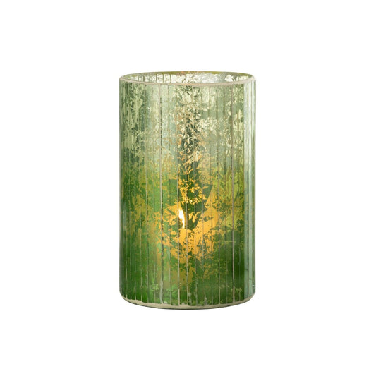 J-Line J-Line windlicht Strepen - glas - groen - large