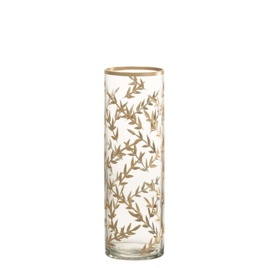 J-Line J-Line windlicht Tarwe - glas - goud/transparant - large