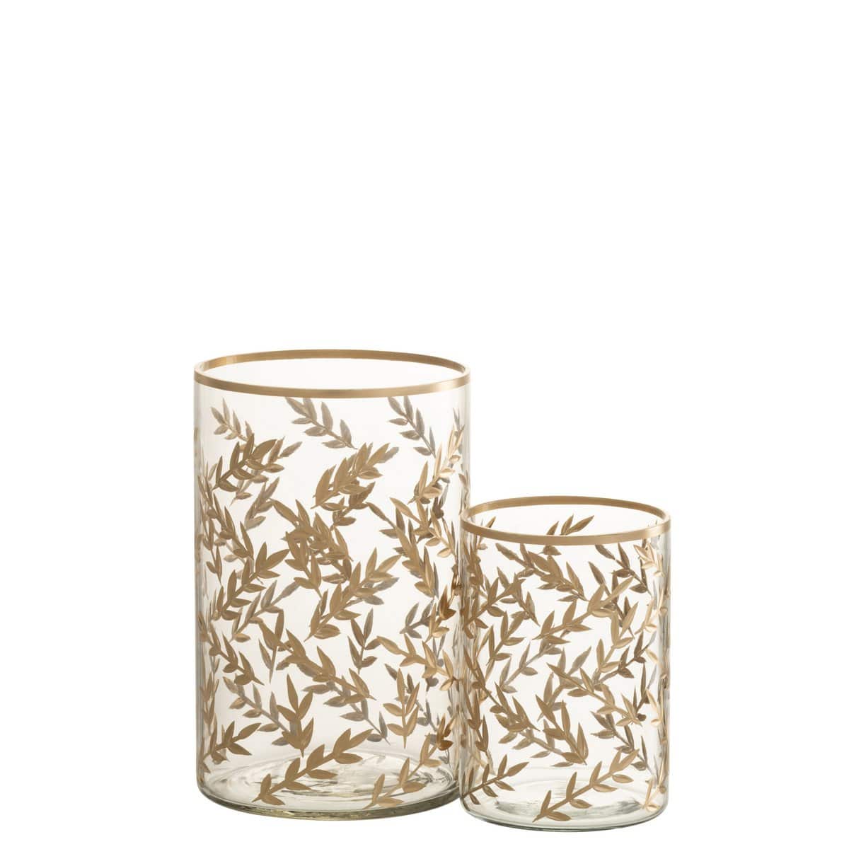 J-Line J-Line windlicht Tarwe - glas - goud/transparant - medium
