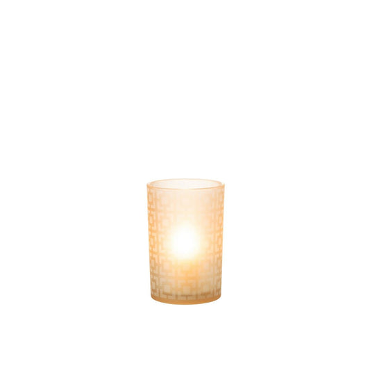 J-Line J-Line windlicht Vierkanten - glas - beige - large