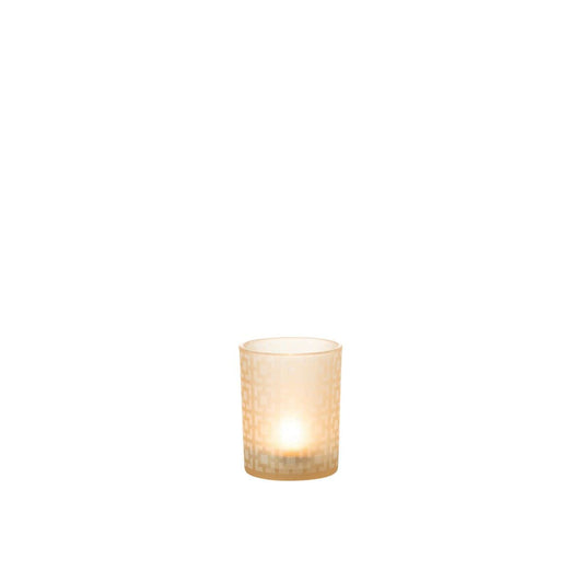 J-Line J-Line windlicht Vierkanten - glas - beige - medium