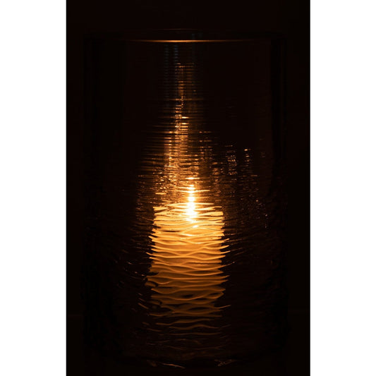 J-Line J-Line windlicht Zee - Kaarsenhouder - glas - blauw - large