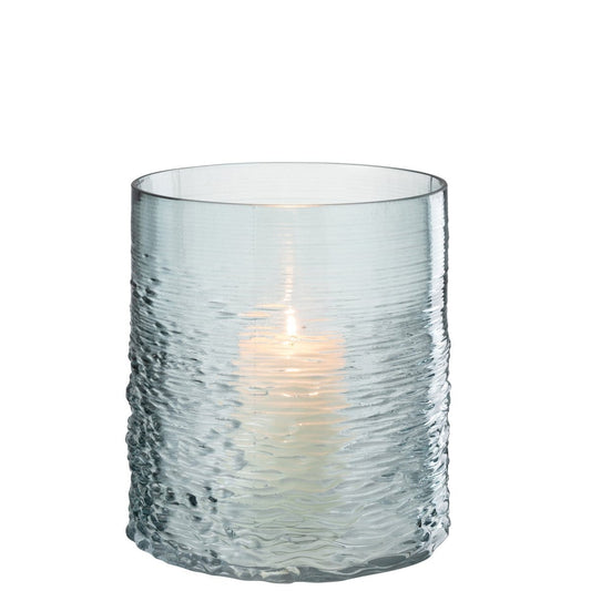J-Line J-Line windlicht Zee - kaarshouder - glas - blauw - small