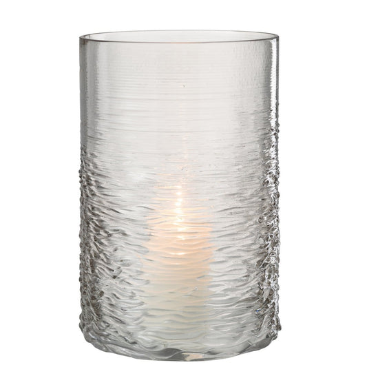 J-Line J-Line windlicht Zee - kaarshouder - glas - grijs - large