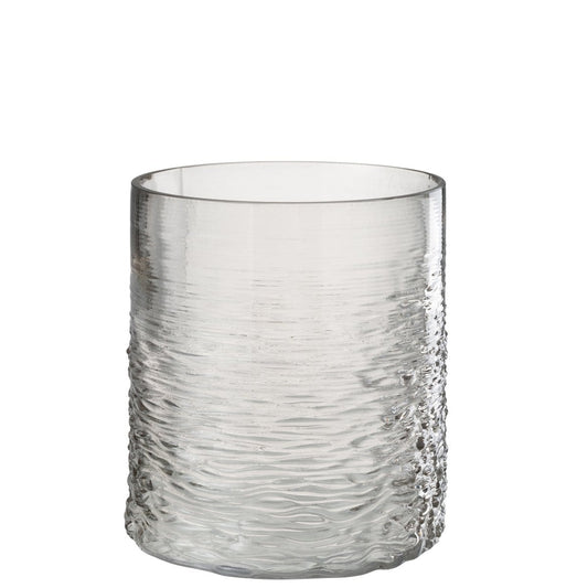 J-Line J-Line windlicht Zee - kaarshouder - glas - grijs - small