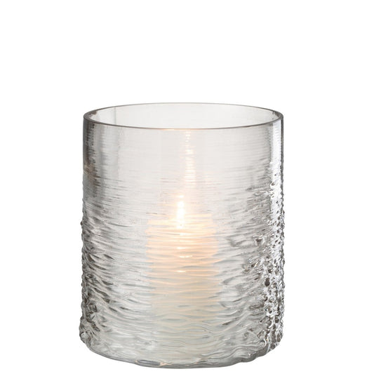 J-Line J-Line windlicht Zee - kaarshouder - glas - grijs - small