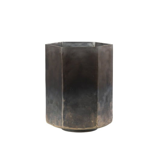 J-Line J-Line windlicht Zeshoek - glas - grijs - large