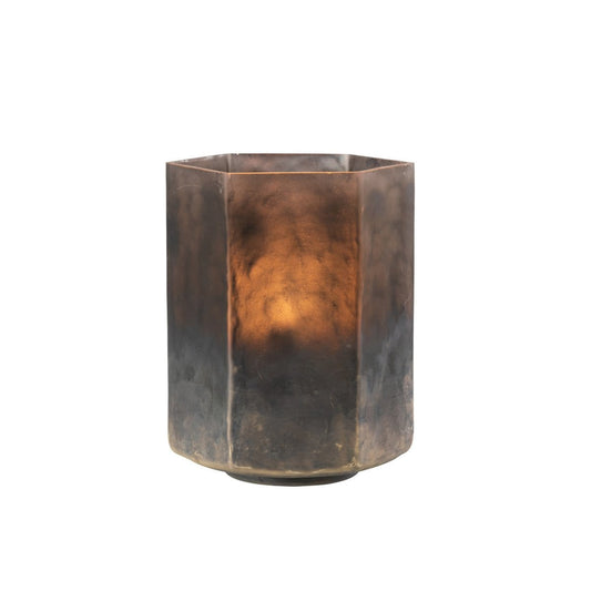 J-Line J-Line windlicht Zeshoek - glas - grijs - large