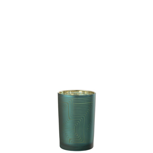 J-Line J-Line windlicht Zigzag - glas - groen - large