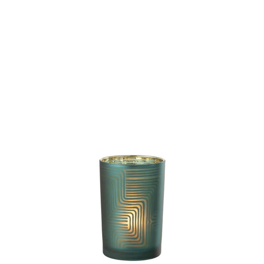 J-Line J-Line windlicht Zigzag - glas - groen - large