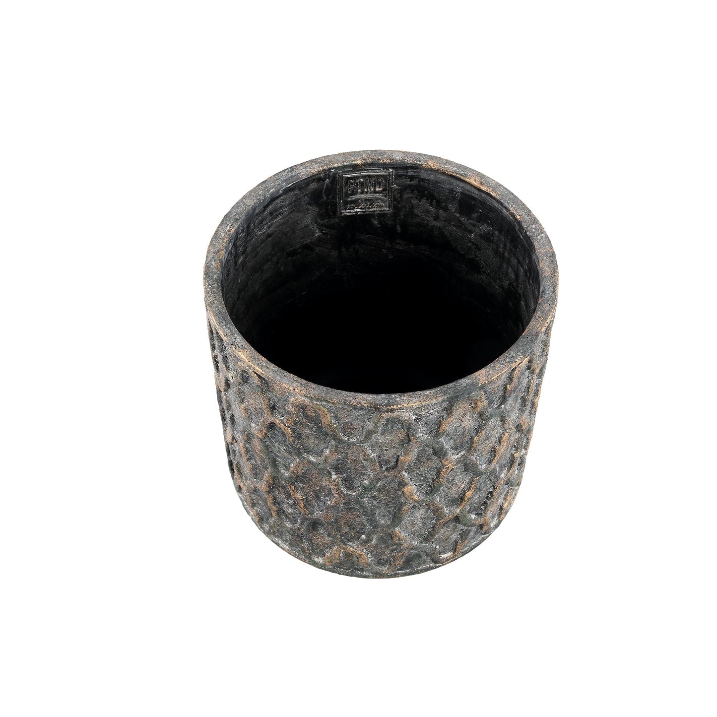 PTMD Jarra Gold cement pot with antique pattern XXL