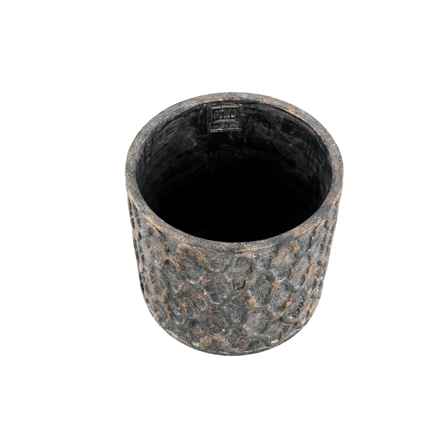 PTMD Jarra Gold cement pot with antique pattern XXL