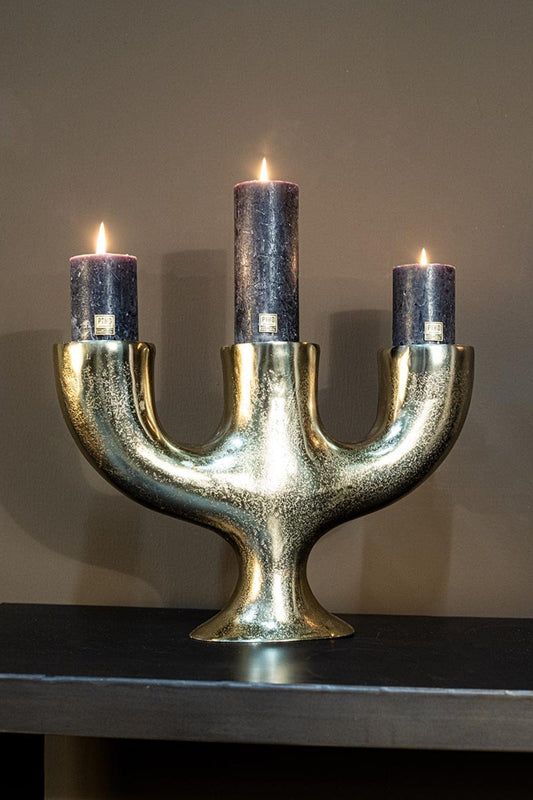 PTMD Jimbo Brass big aluminum candleholder 3 holders