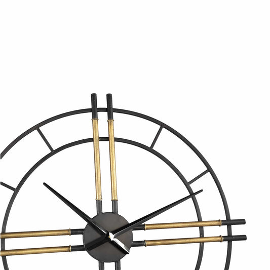 PTMD Joanna Zwart metalen klok met gouden buizen rond