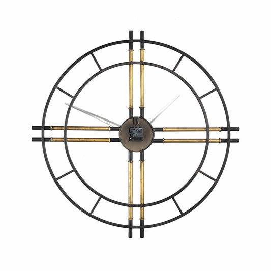 PTMD Joanna Zwart metalen klok met gouden buizen rond