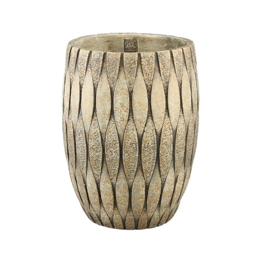 PTMD Joedi Taupe cementpot gemengde structuur rond groot S