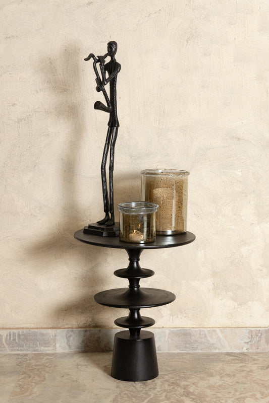 PTMD Kali Zwart gegoten alu beeld man met saxofoon