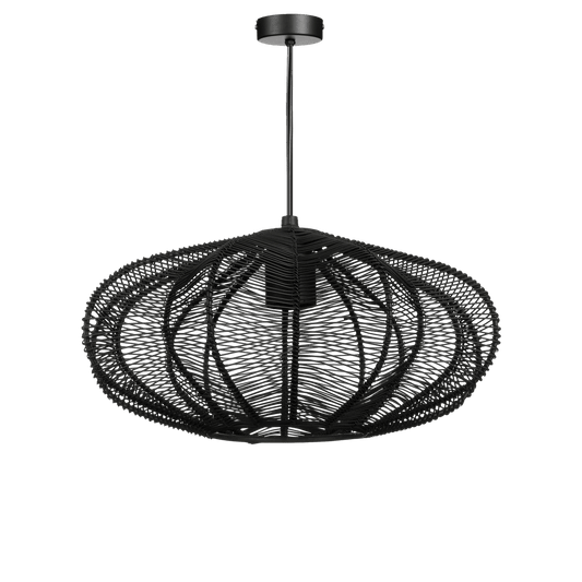 Mica Decorations Kanti Hanglamp - H17 x Ø31 cm - Metaal - Zwart