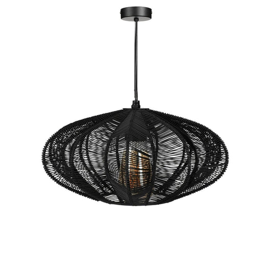 Mica Decorations Kanti Hanglamp - H17 x Ø31 cm - Metaal - Zwart