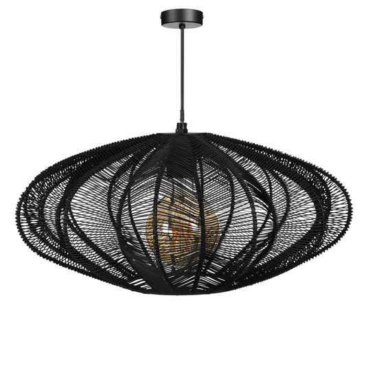 Mica Decorations Kanti Hanglamp - H20 x Ø41 cm - Metaal - Zwart