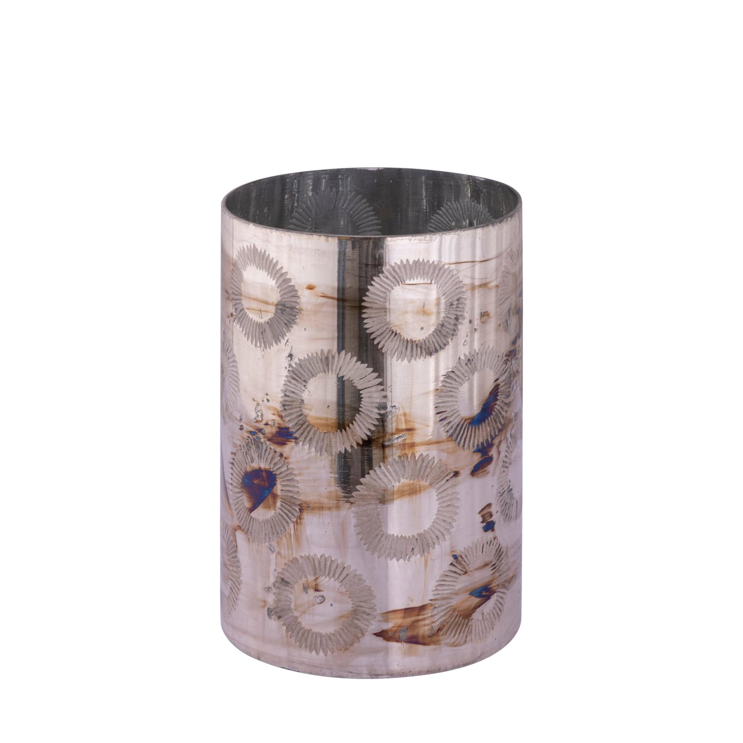 PTMD Karga Messing glas stormlicht bloemets L