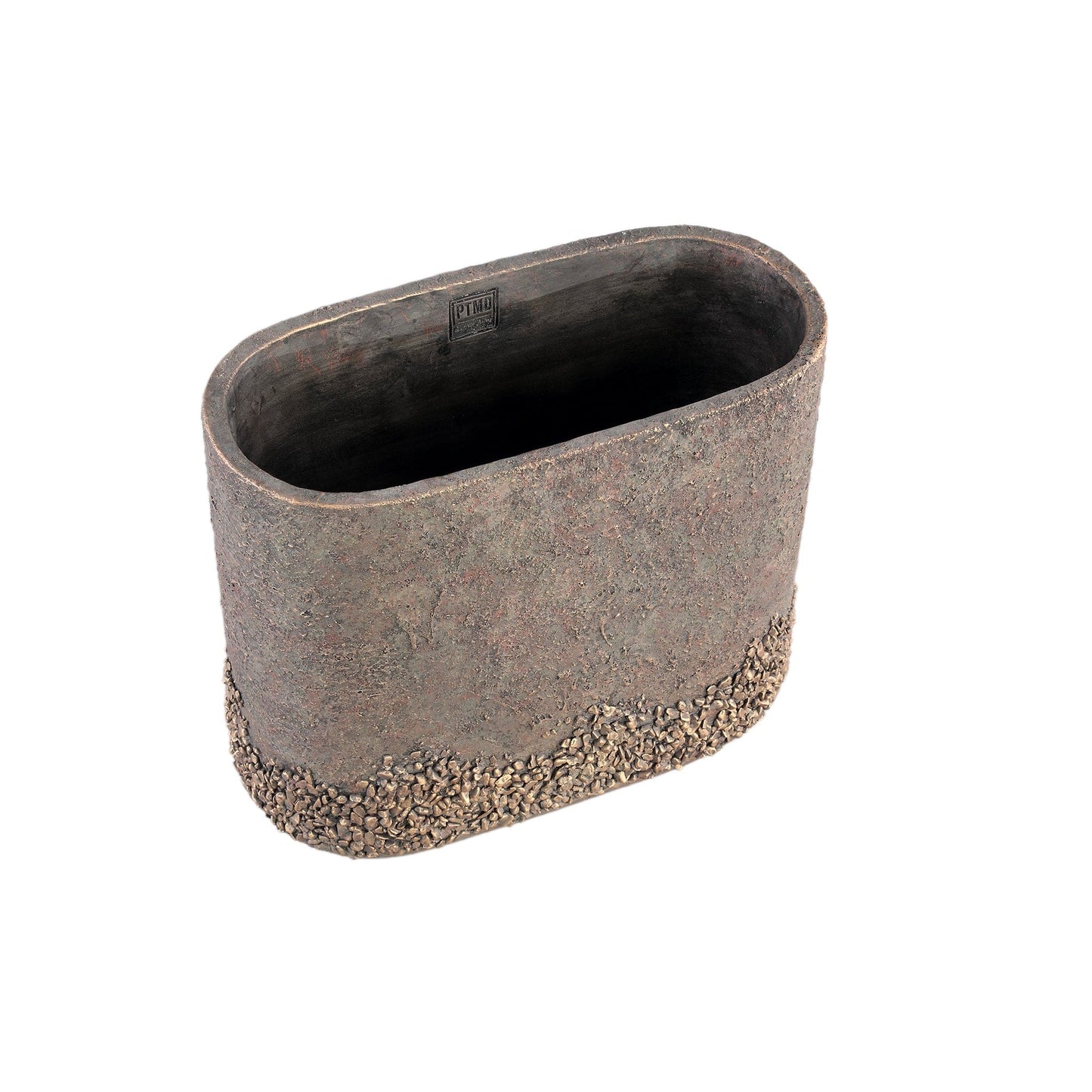 PTMD Kathryn Brons cement ovale pot steen stukken hoog L