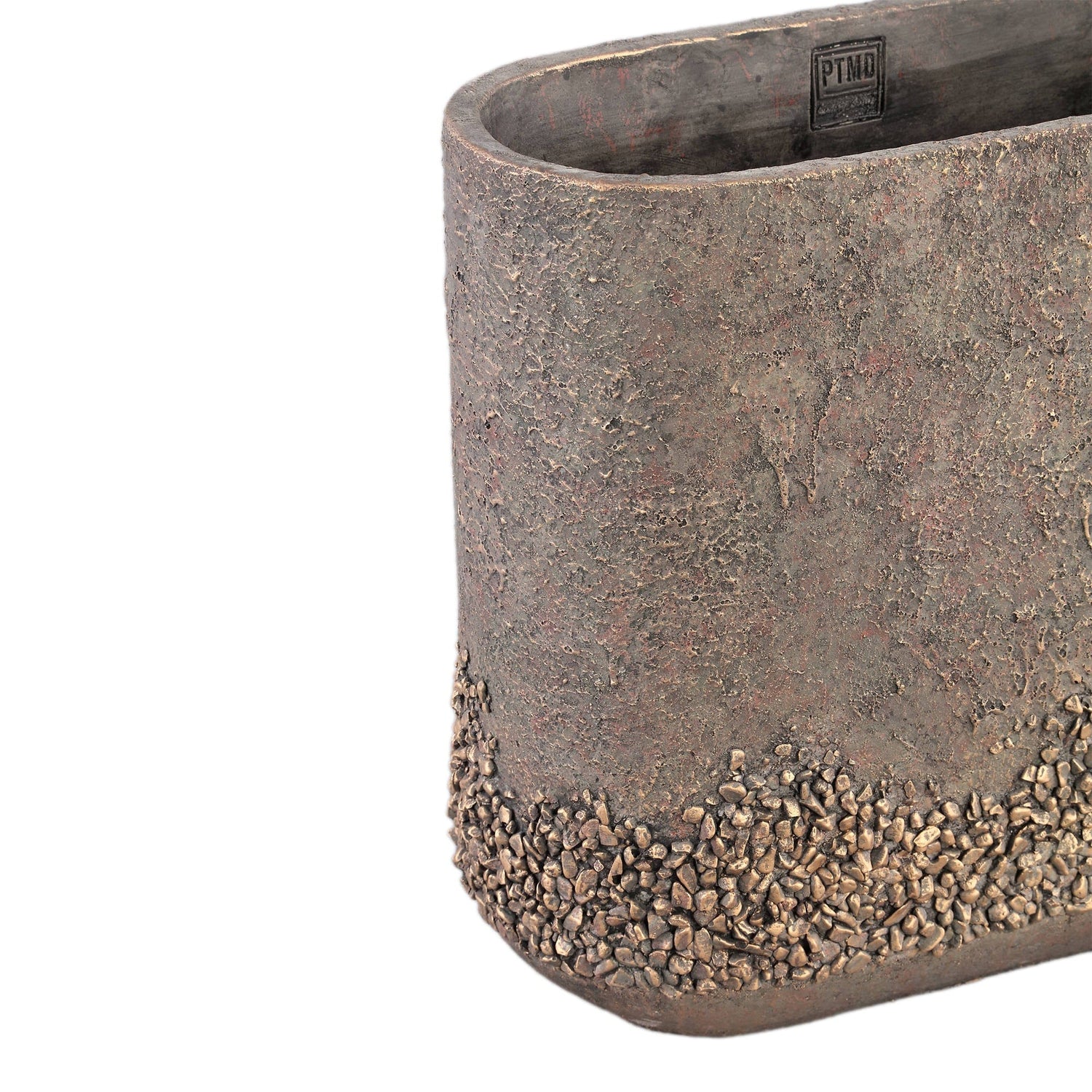 PTMD Kathryn Brons cement ovale pot steen stukken hoog L