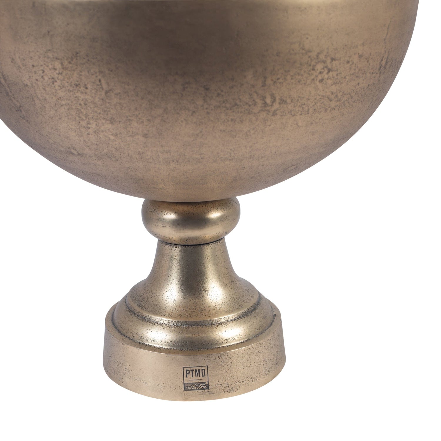 PTMD Kelby Brass gegoten alu schaal op standaard antiek rond