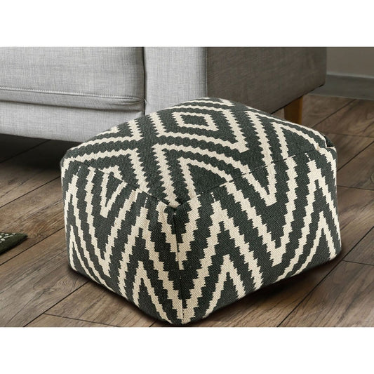 Voglrieder kreatives Wohnen Kubuszit poef kruk 55x37x55 cm poef kelim vloerkussen Peru zwart taupe geel turquoise