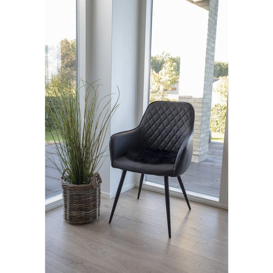 House Nordic ApS Lamsvacht Kunststof - Kunstlamsvacht in zwart Ã˜35 cm